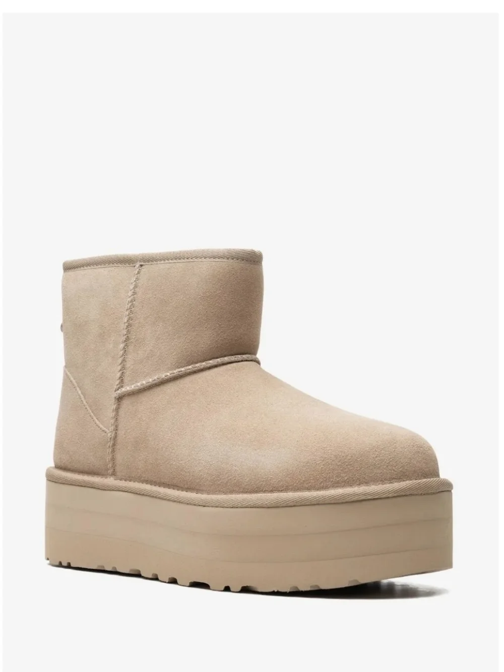 Women's Platform Ankle Boot in Beige